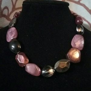 Purple statement necklace